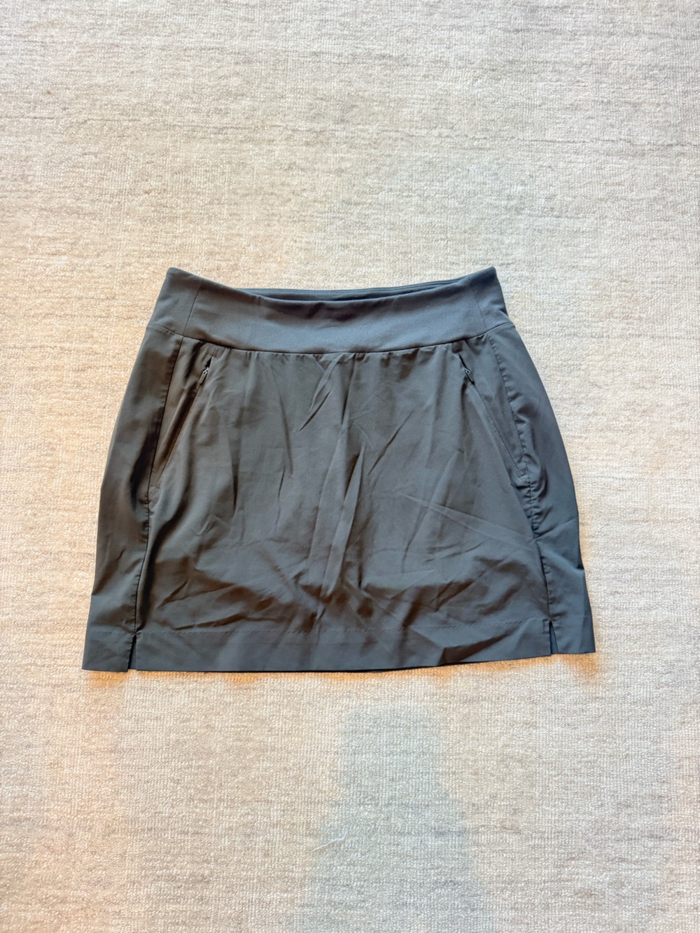 Athleta Black A-Line Active Skirt with Zip Pockets
